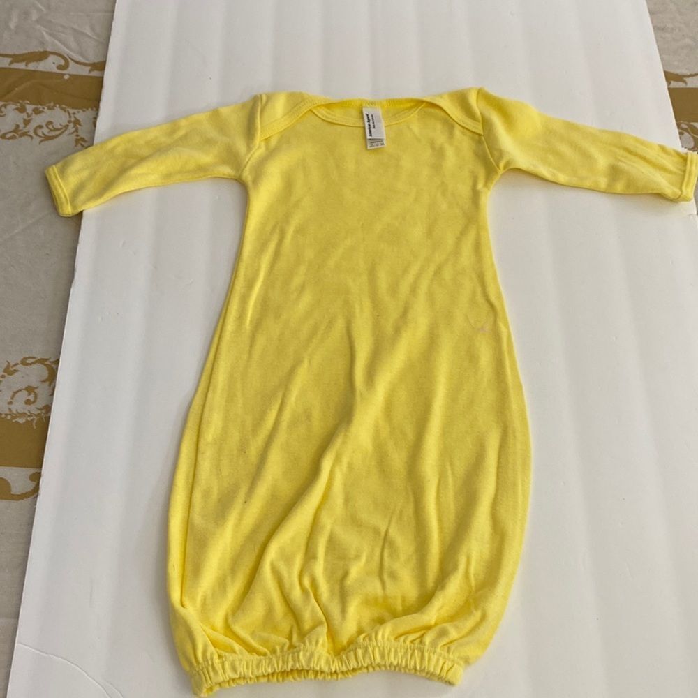 American Apparel yellow onsey elastic open bottom 100% cotton 2 pack brand new
